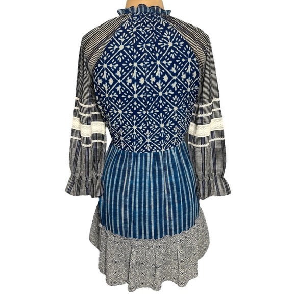 Anthropologie blue white boho Susan Tunic Dress by
Hemant & Nandita Size Small - Picture 6 of 15